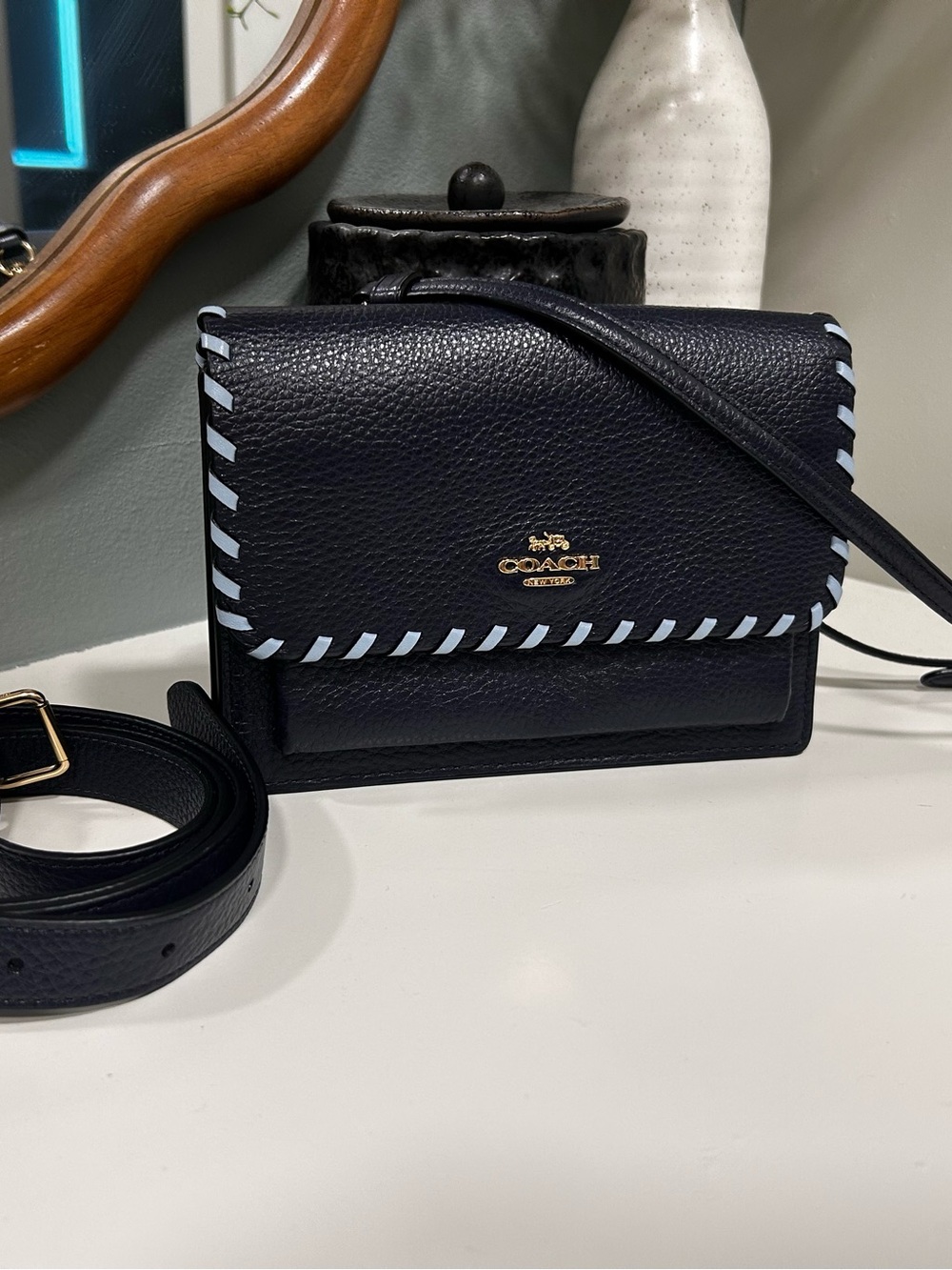 Coach Foldover Belt Bag With Whipstitch